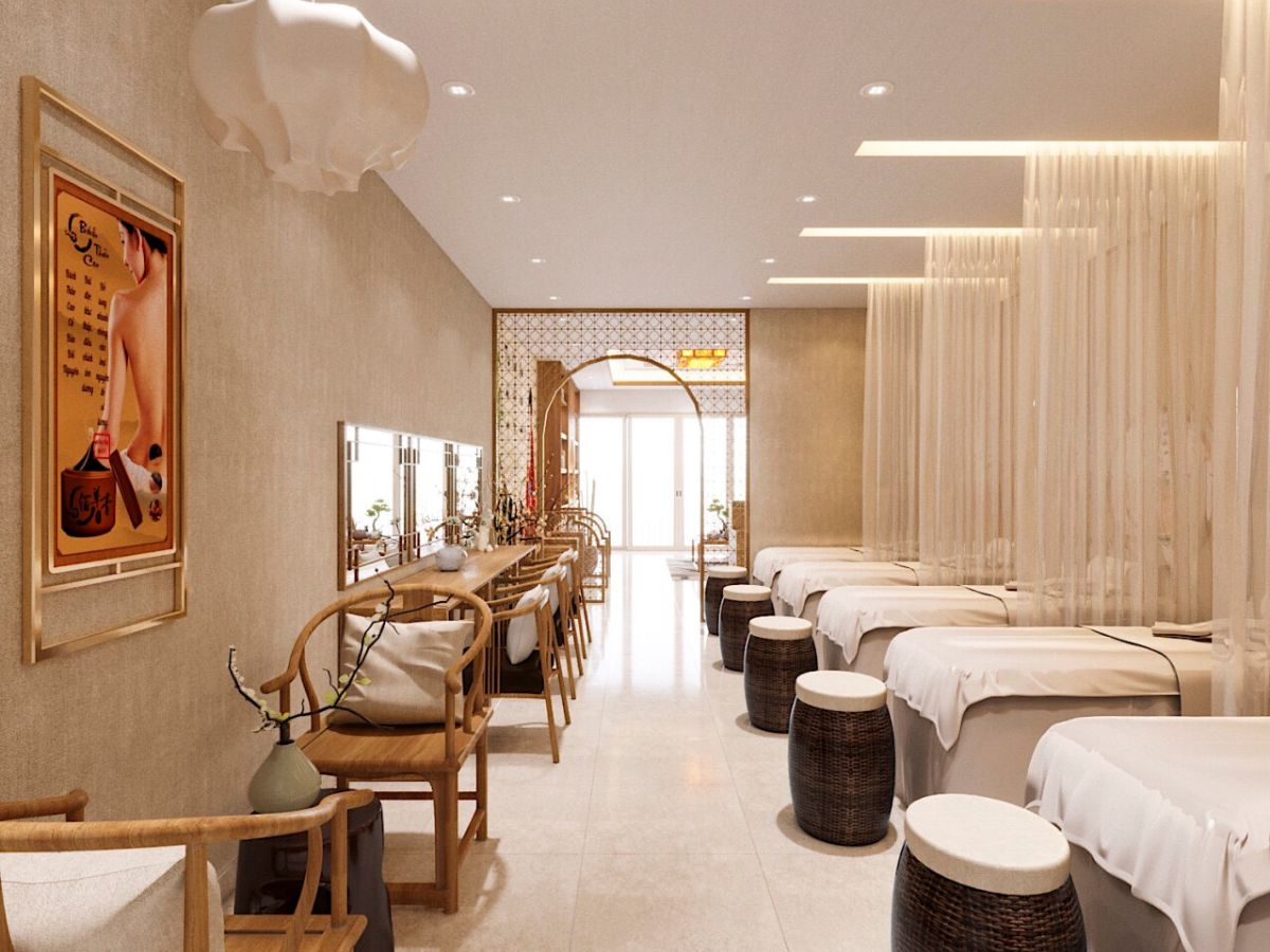 Decor Spa gội đầu dưỡng sinh phong cách mộc