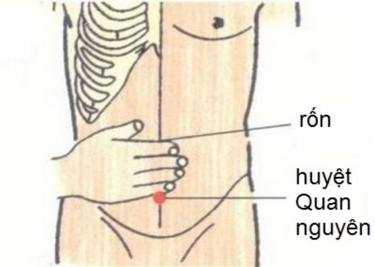 Từ rốn đo xuống 3 trốn (4 ngón tay)