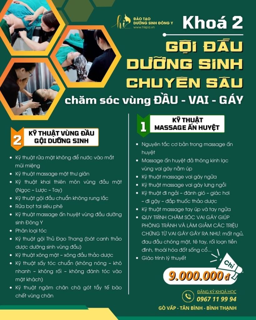 Khóa Gội Đầu Dưỡng Sinh – Dưỡng Sinh Trị Liệu Cổ Vai Gáy