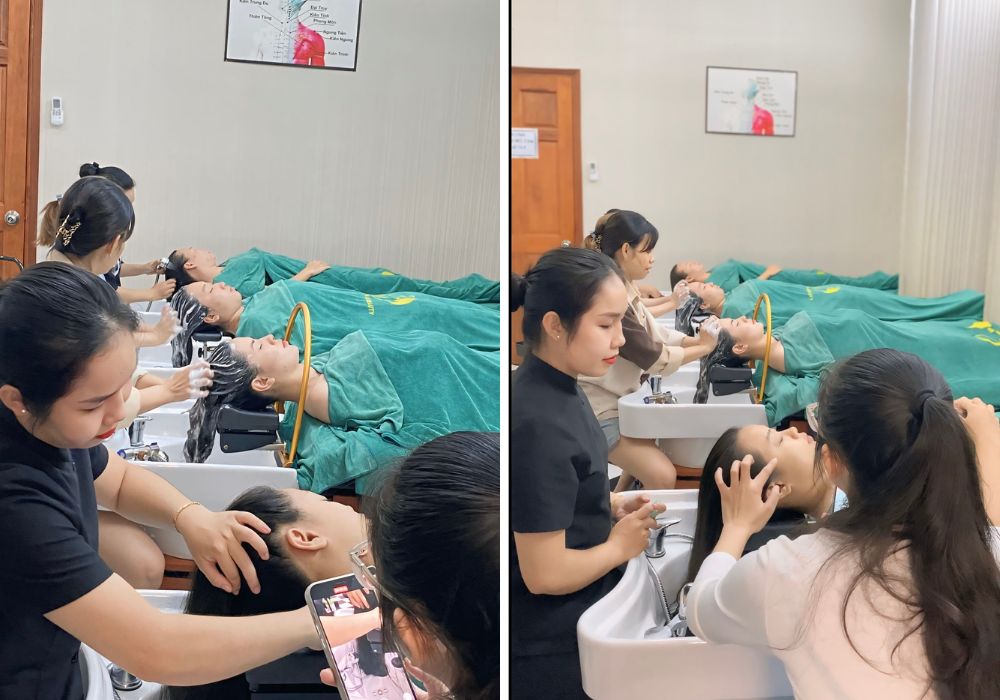 Giảng viên cầm tay hướng dẫn kèm 1-1 và thực hành trên mẫu thật miễn phí