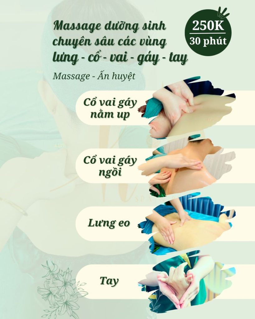Bảng giá Massage dưỡng sinh cổ vai gáy tại Hi Spa