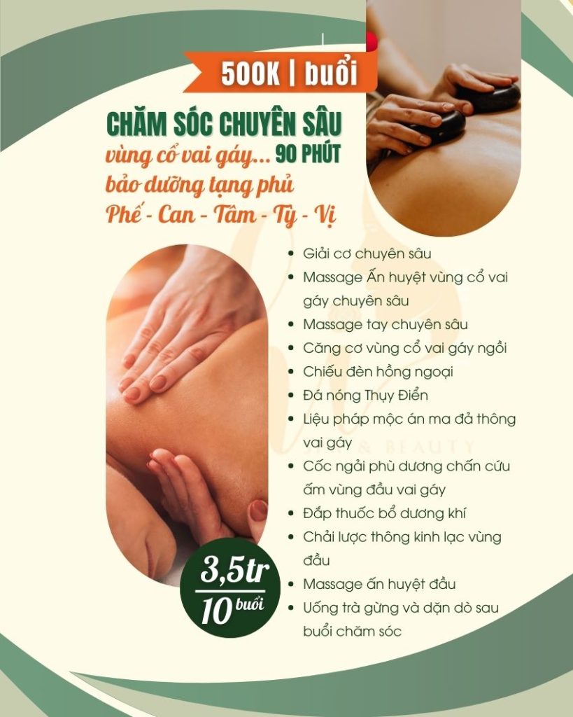 Bảng giá massage trị liệu chuyên sâu cổ vai gáy