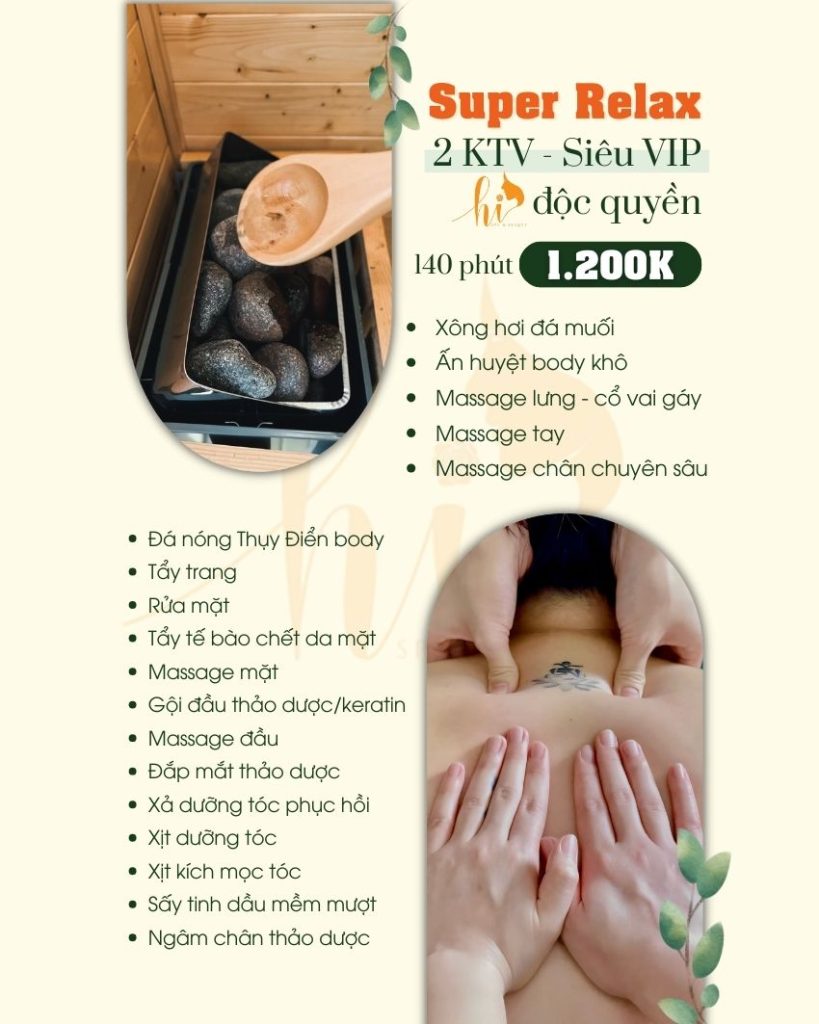 Massage 4 tay kèm gội đầu Super Relax